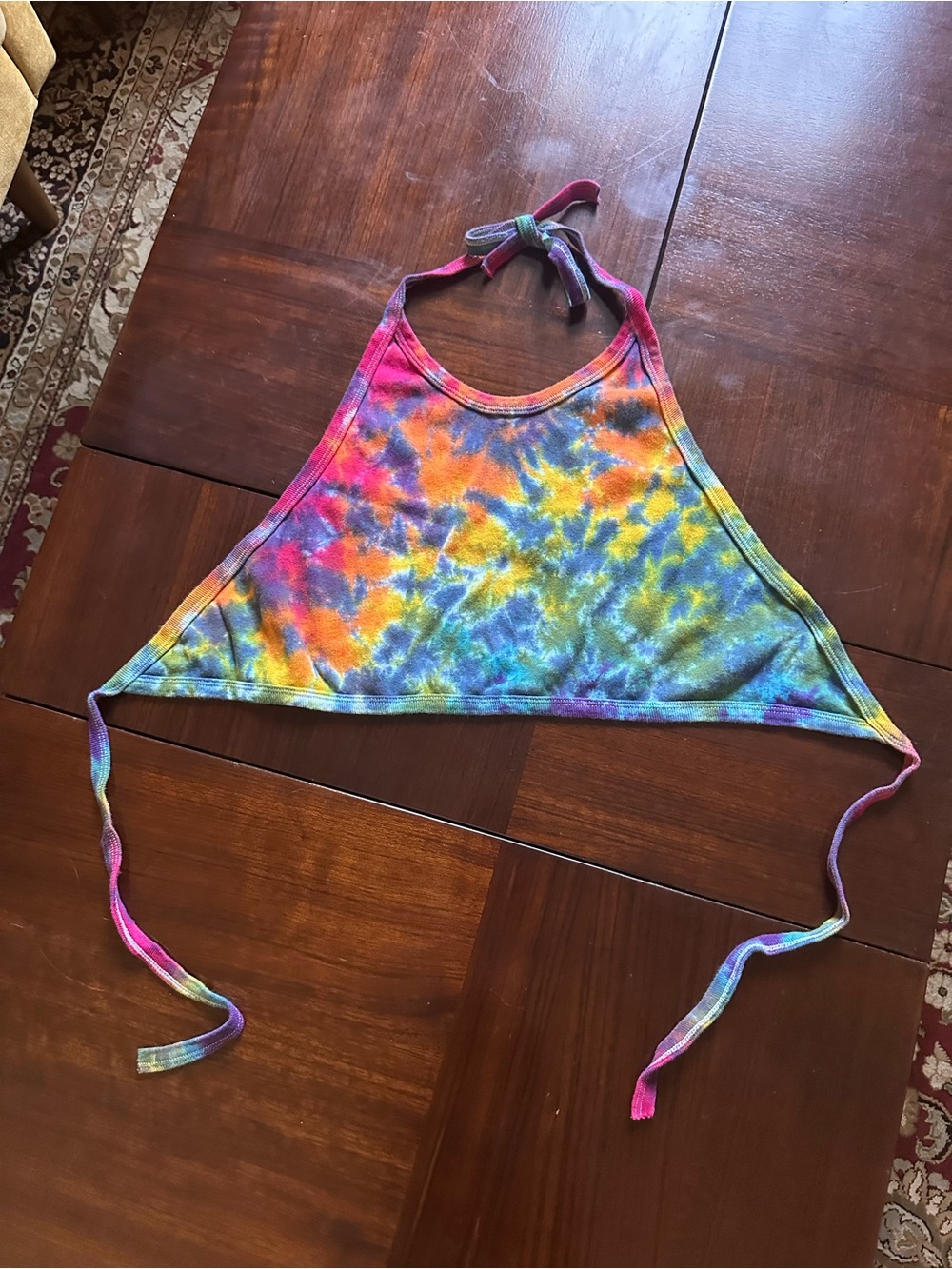 LAIT Sportswear Tie-Dye Halter Crop Top